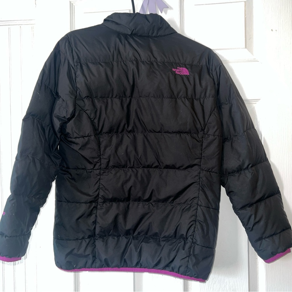 The North Face Primaloft Stow Puffer Jacket Girl  XL TG Full Zip Black & Purpple - Picture 2 of 11